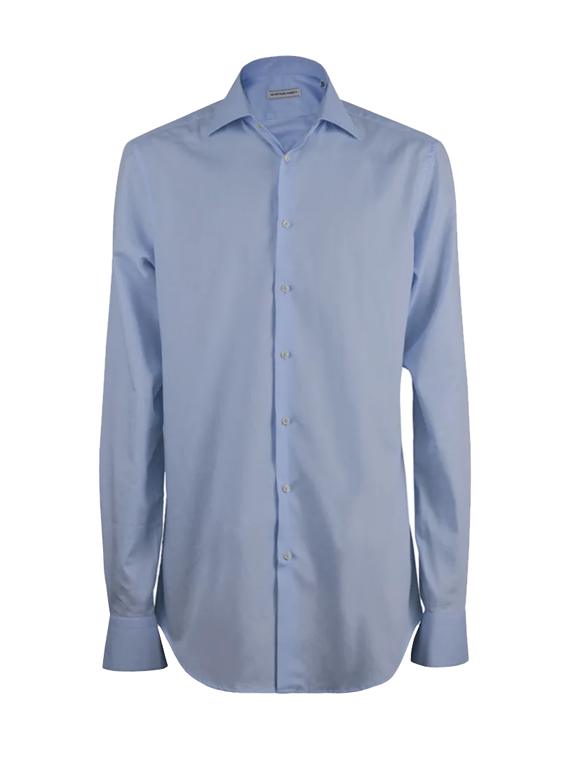 Camicia French celeste - con collo aperto alla francese