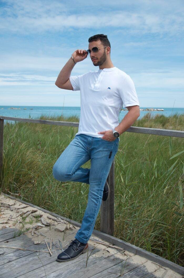 Polo Korea White - in cotone piquet - immagine 4