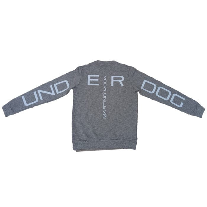 Felpa girocollo grigio melange - con scritta UnderDog sul retro - immagine 3